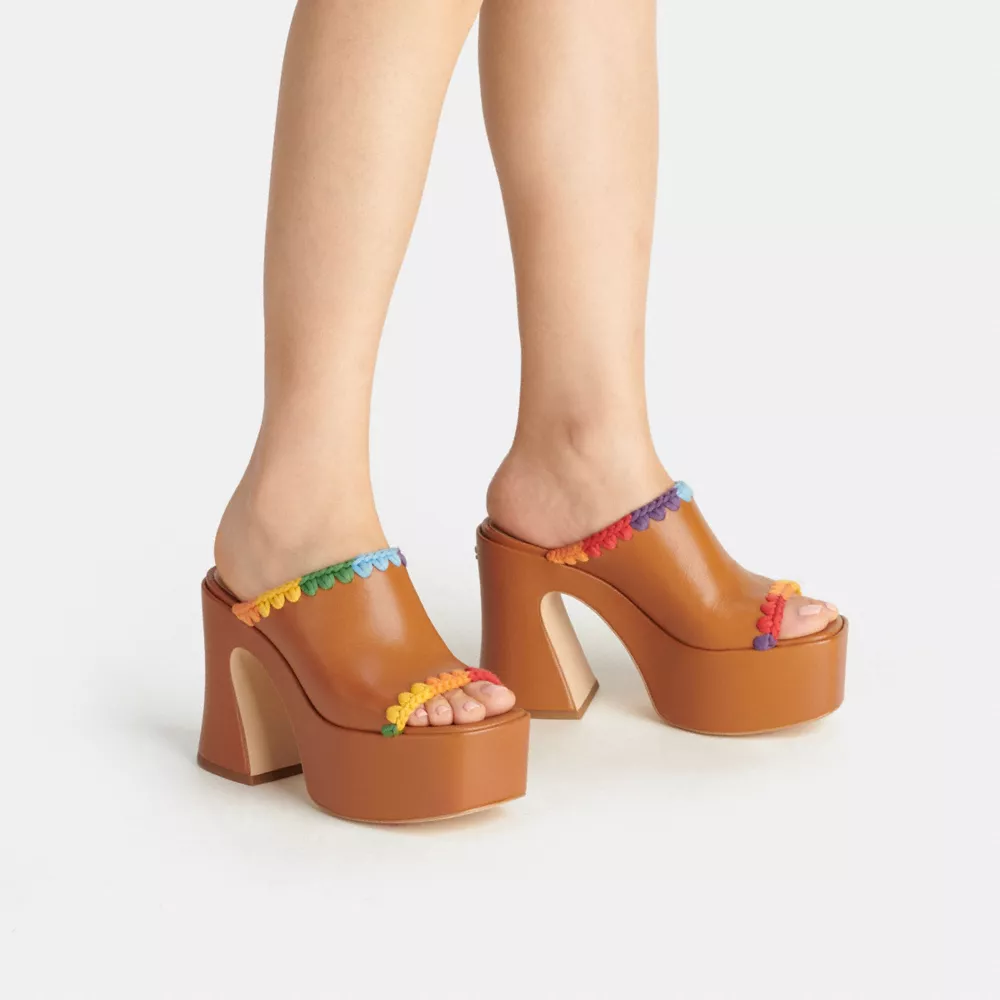 Coach Bobi Platform Sandal With Rainbow Crochet - Image 2