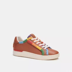 Coach Lowline Low Top Sneaker With Rainbow Crochet