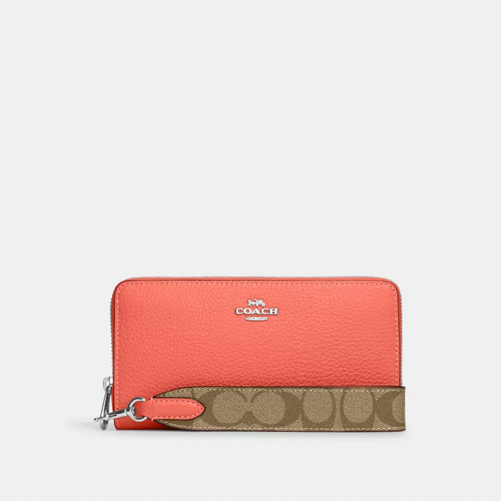 Coach Long Zip Around Wallet With Signature Canvas - Image 3