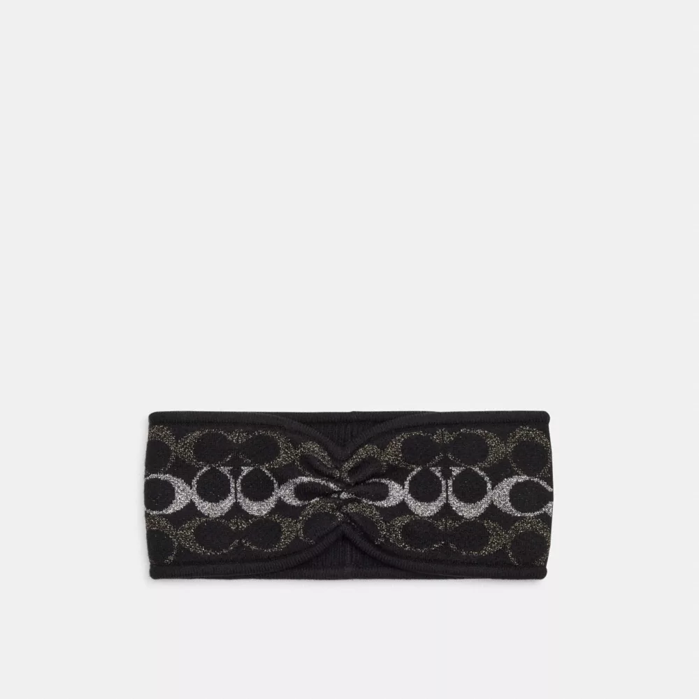 Coach Signature Metallic Knit Headband - Image 2
