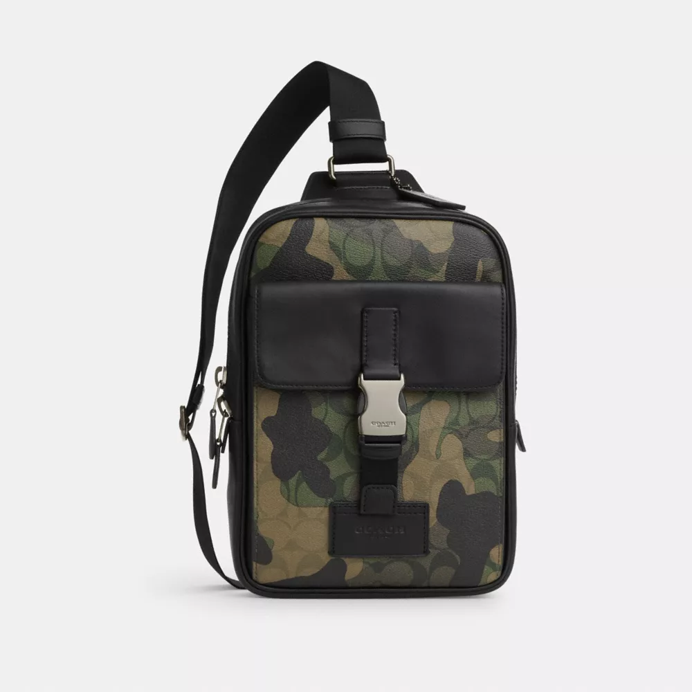 Coach Track Pack In Signature Canvas With Camo Print