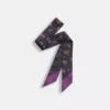 Coach Signature Country Floral Print Silk Skinny Scarf