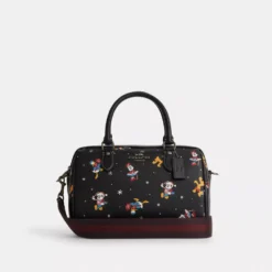 Disney X Coach Rowan Satchel With Holiday Print