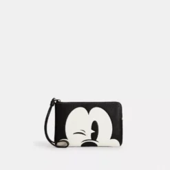 Disney X Coach Corner Zip Wristlet With Wink Mickey Mouse