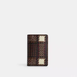 Coach Id Wallet With Plaid Print