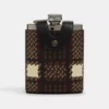 Coach Flask With Plaid Print