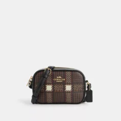 Coach Mini Jamie Camera Bag With Plaid Print
