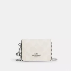 Coach Boxed Mini Wallet On A Chain In Signature Canvas