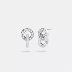 Coach Open Circle Linked Drop Earrings