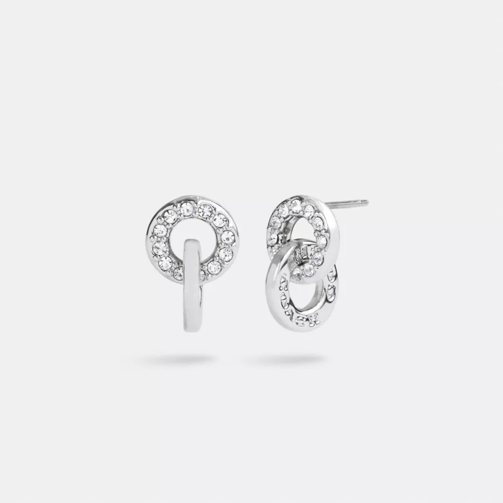 Coach Open Circle Linked Drop Earrings